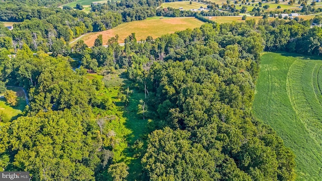 aerial view featuring a rural view