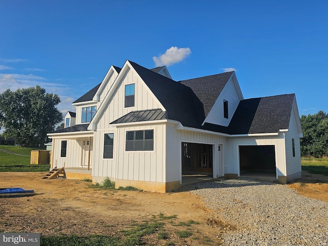 view of front of home with a garage