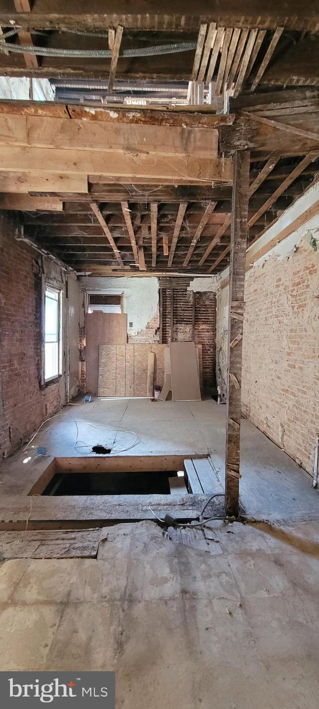 view of unfinished attic