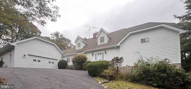 view of front of house with a garage