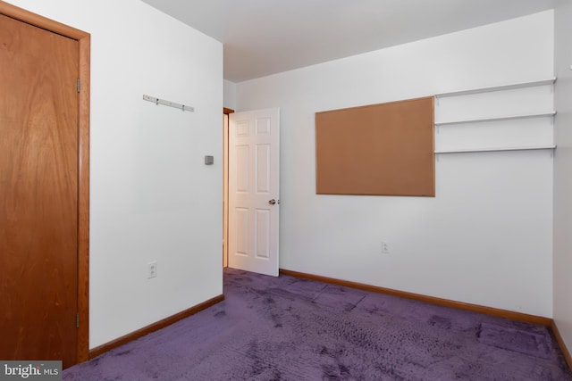 interior space featuring carpet flooring and a closet