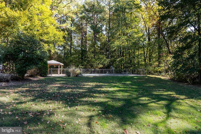 view of yard with a gazebo