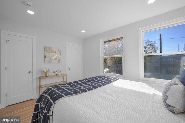 bedroom featuring wood-type flooring