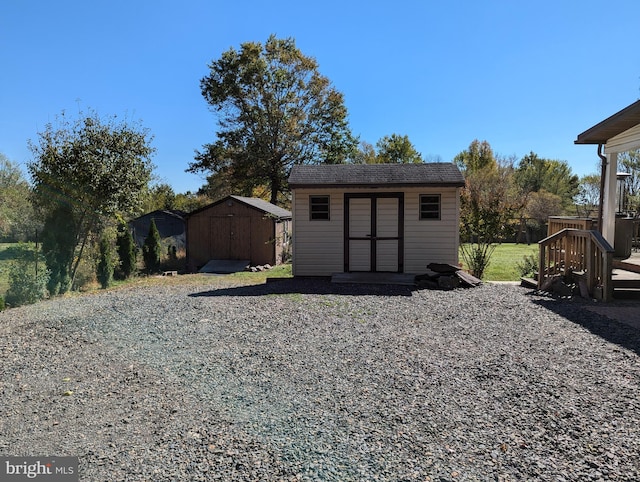 view of shed