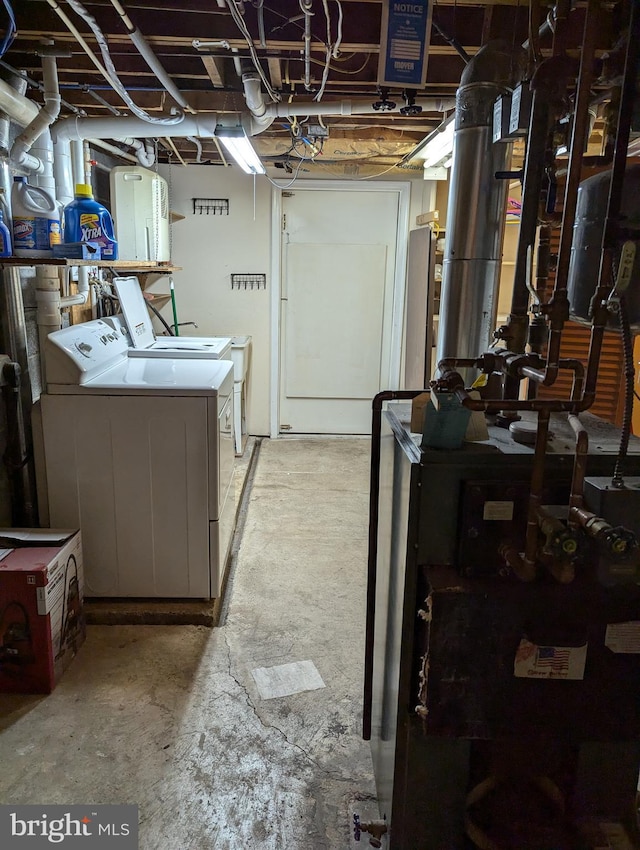 interior space featuring washer and dryer and laundry area