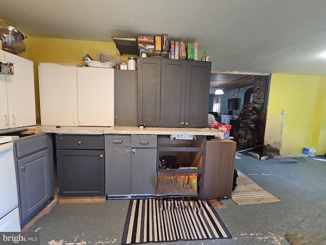 kitchen featuring gray cabinetry