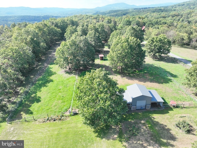 bird's eye view with a mountain view