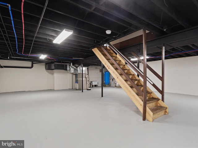 basement with heating unit