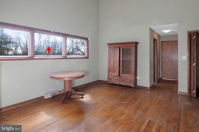 interior space with dark wood-type flooring and a healthy amount of sunlight