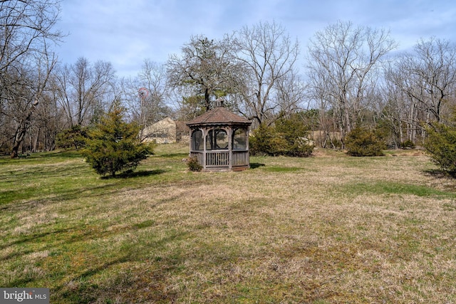 view of yard with a gazebo