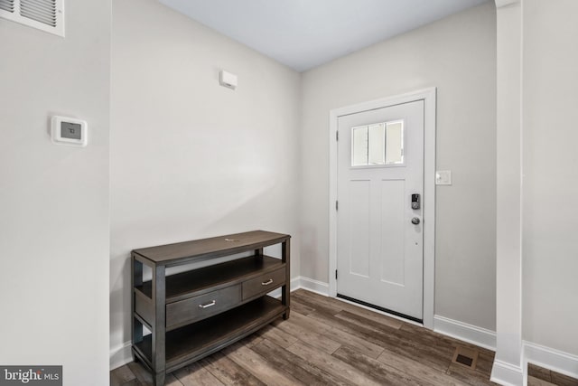 entryway featuring hardwood / wood-style flooring