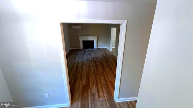 hall featuring wood-type flooring