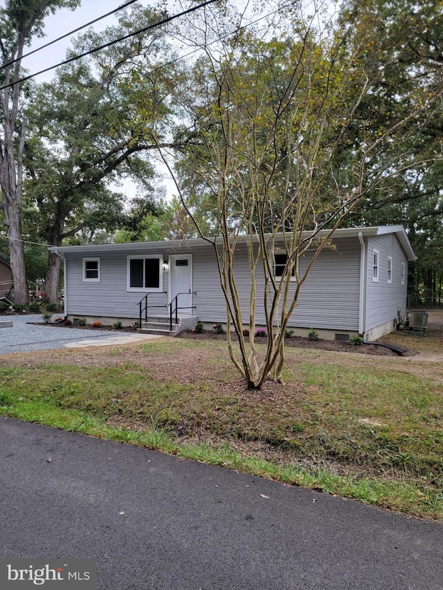 view of single story home