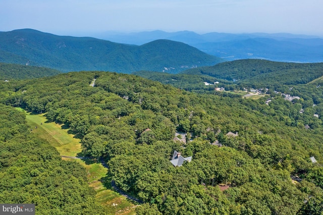 drone / aerial view with a mountain view