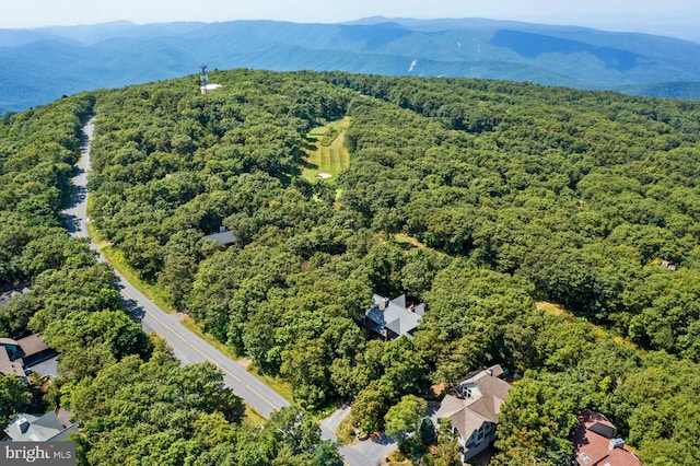 bird's eye view featuring a mountain view