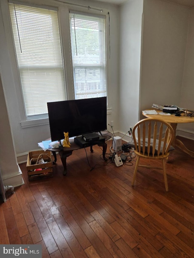 sitting room featuring hardwood / wood-style floors