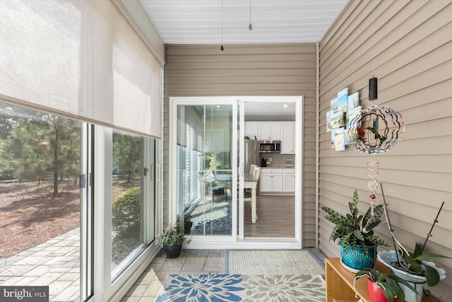 view of unfurnished sunroom