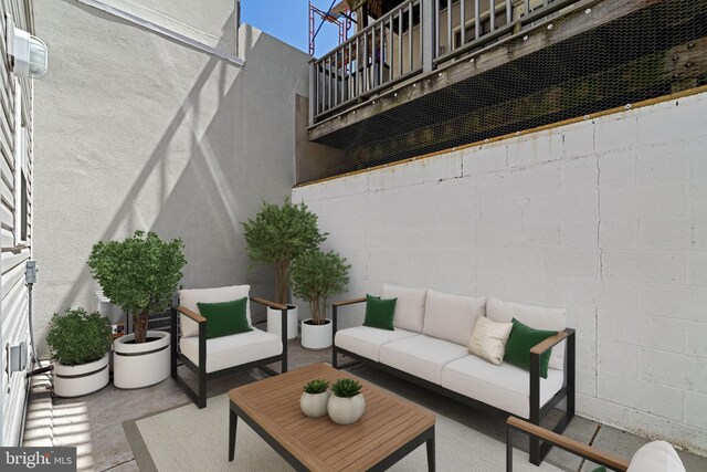 view of patio / terrace with an outdoor living space