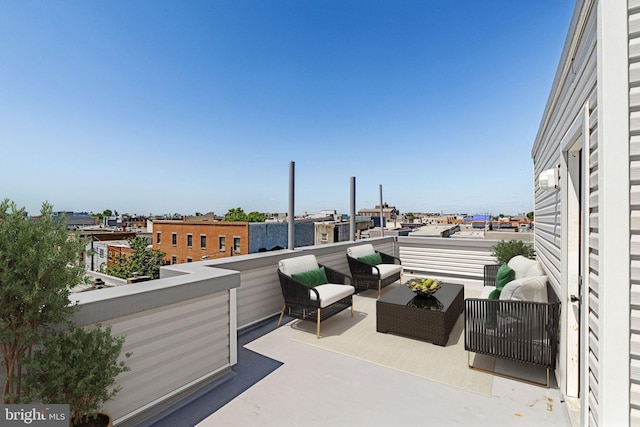 view of patio / terrace featuring an outdoor living space