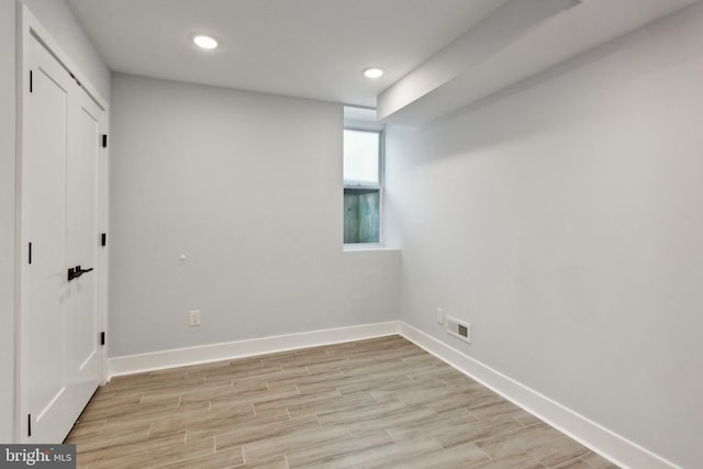 empty room featuring light hardwood / wood-style flooring