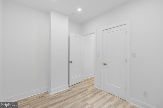 interior space with light hardwood / wood-style flooring