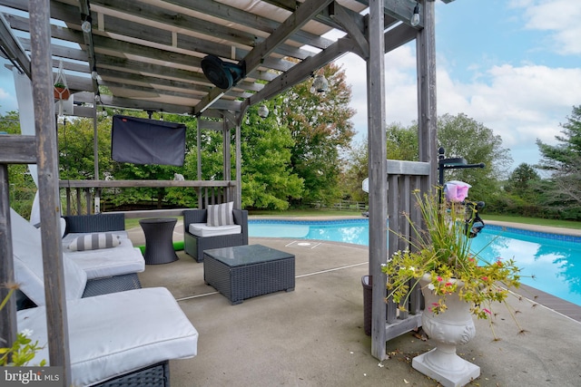 view of patio with a pergola