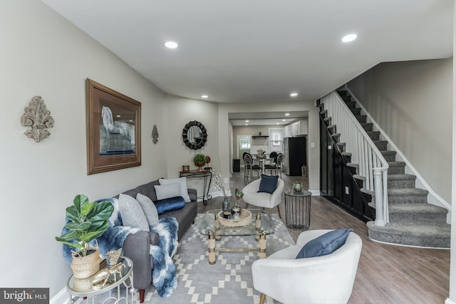 living room featuring wood-type flooring