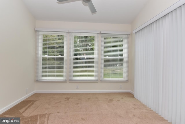 empty room featuring light carpet