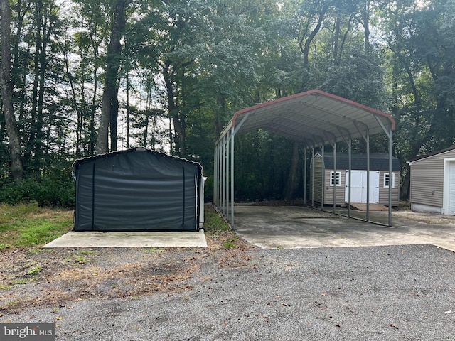 view of car parking with a carport