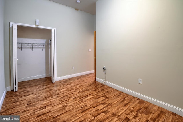 unfurnished bedroom with light hardwood / wood-style flooring