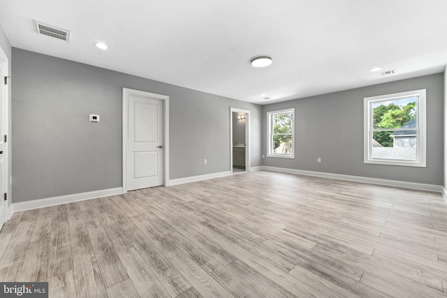 empty room featuring light wood-type flooring