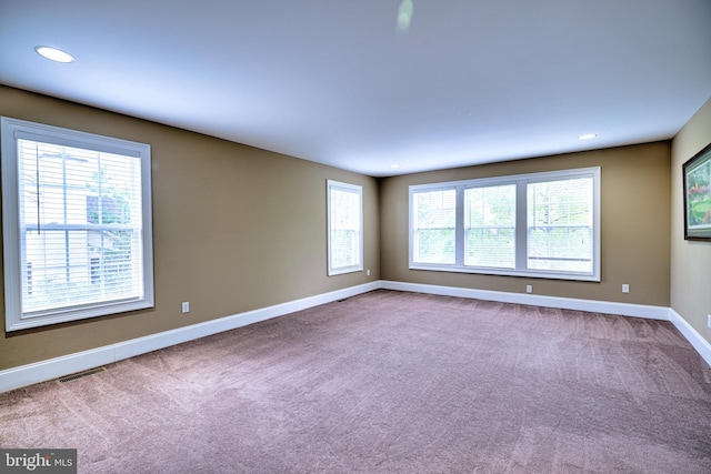 unfurnished room with carpet and plenty of natural light