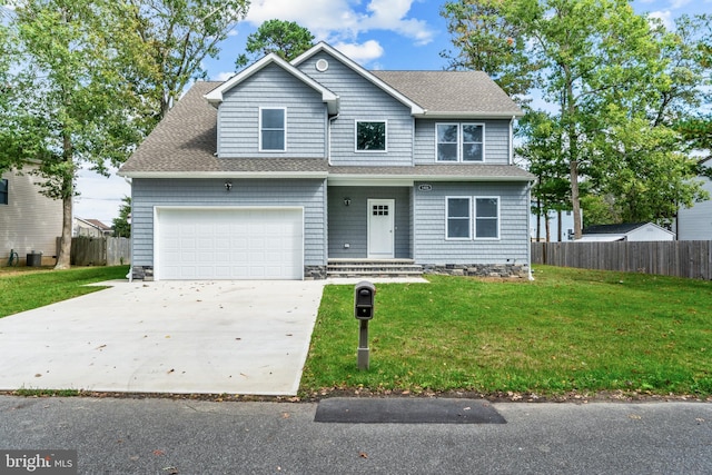 view of front of property with a front yard