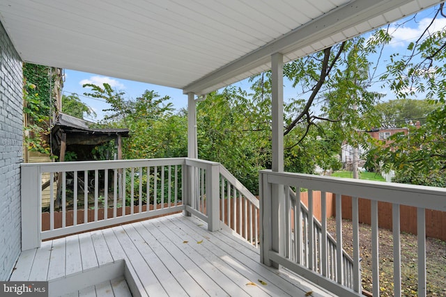 view of wooden deck