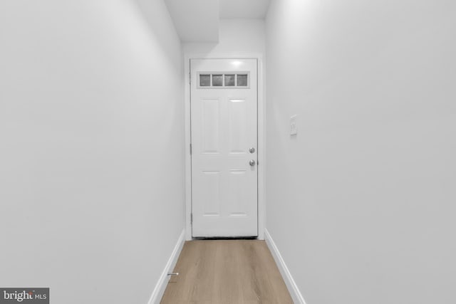 doorway featuring light hardwood / wood-style flooring