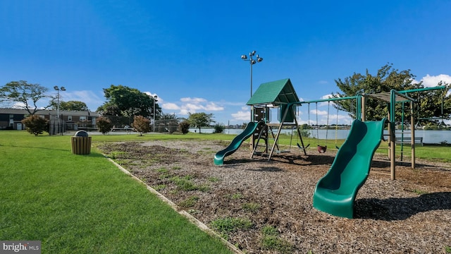 view of playground featuring a yard