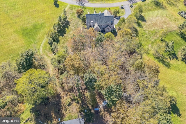 aerial view with a rural view