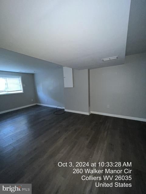 interior space featuring dark hardwood / wood-style floors