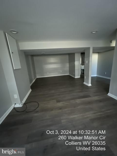 interior space featuring dark hardwood / wood-style flooring