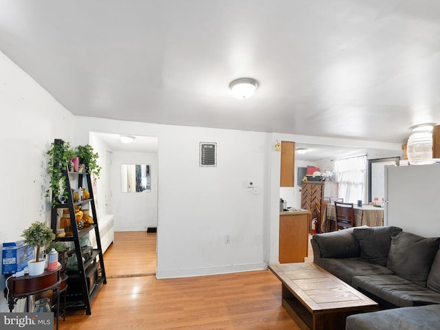 living room featuring light hardwood / wood-style floors