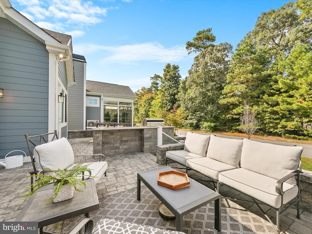 view of patio with an outdoor hangout area