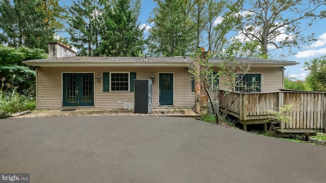 view of front of house with a deck