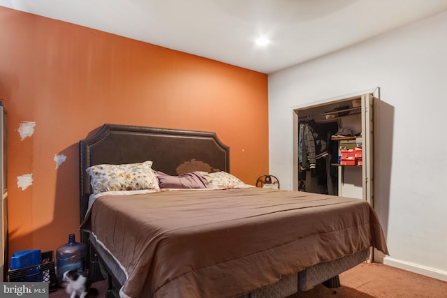 bedroom featuring carpet