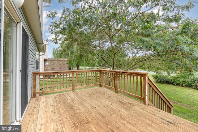 deck with a lawn