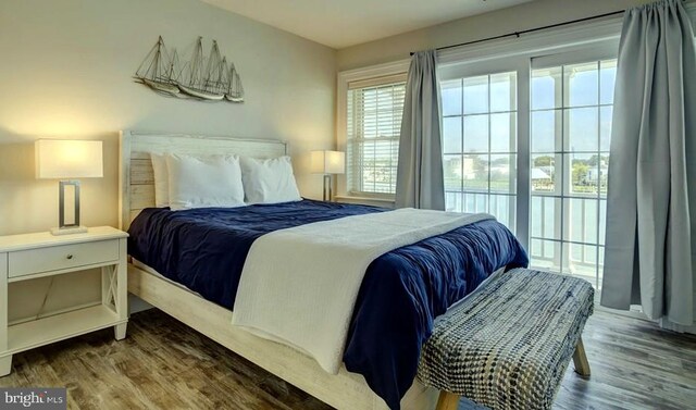 bedroom featuring hardwood / wood-style flooring