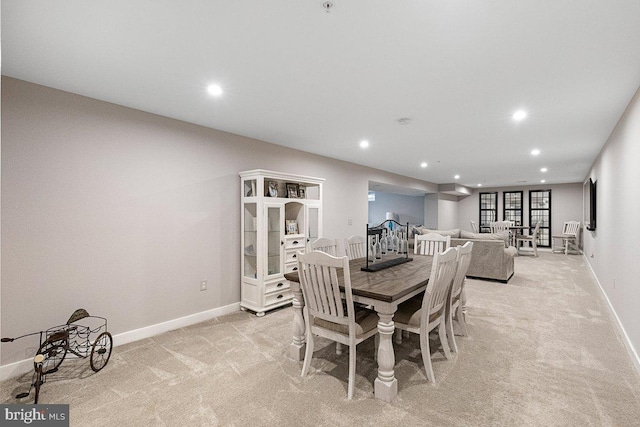 view of carpeted dining room