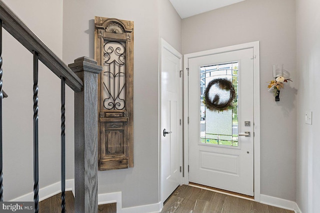 entryway featuring dark hardwood / wood-style floors