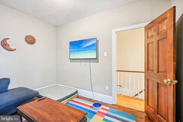 interior space with hardwood / wood-style floors