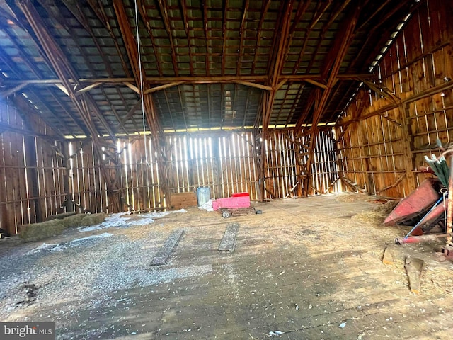 misc room featuring vaulted ceiling