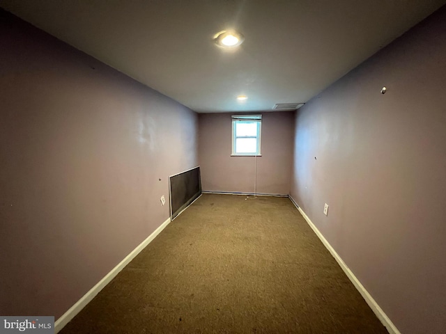 basement featuring carpet